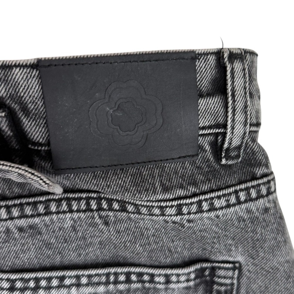 Maje Balloon Barrel Leg Jeans Womens 32 Black High Rise Buckle Back Full Length View 6